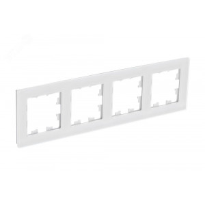 ATLASDESIGN NATURE 4-постовая РАМКА, НАТУРАЛЬНОЕ СТЕКЛО, БЕЛЫЙ (1шт) C2 ATN360104