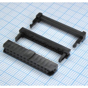 KLS1-204B-24-B, IDC разъем, розетка на плоский шлейф 24pin(2x12), шаг 2.00мм