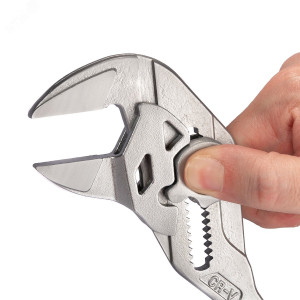 Клещи переставные - гаечный ключ 180 мм серия Профи, с кнопочной самофиксацией, монтаж и демонтаж гаек, винтов с шестигранной головкой