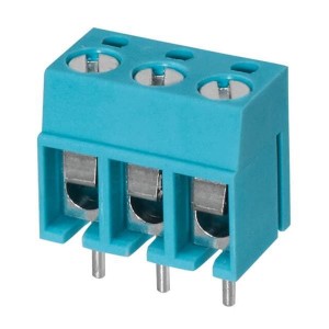 TB001-500-03BE, Фиксированные клеммные колодки Terminal block, screw type, 5.00, horizontal, 3 poles, CUI Blue, slotted screw, PCB mount