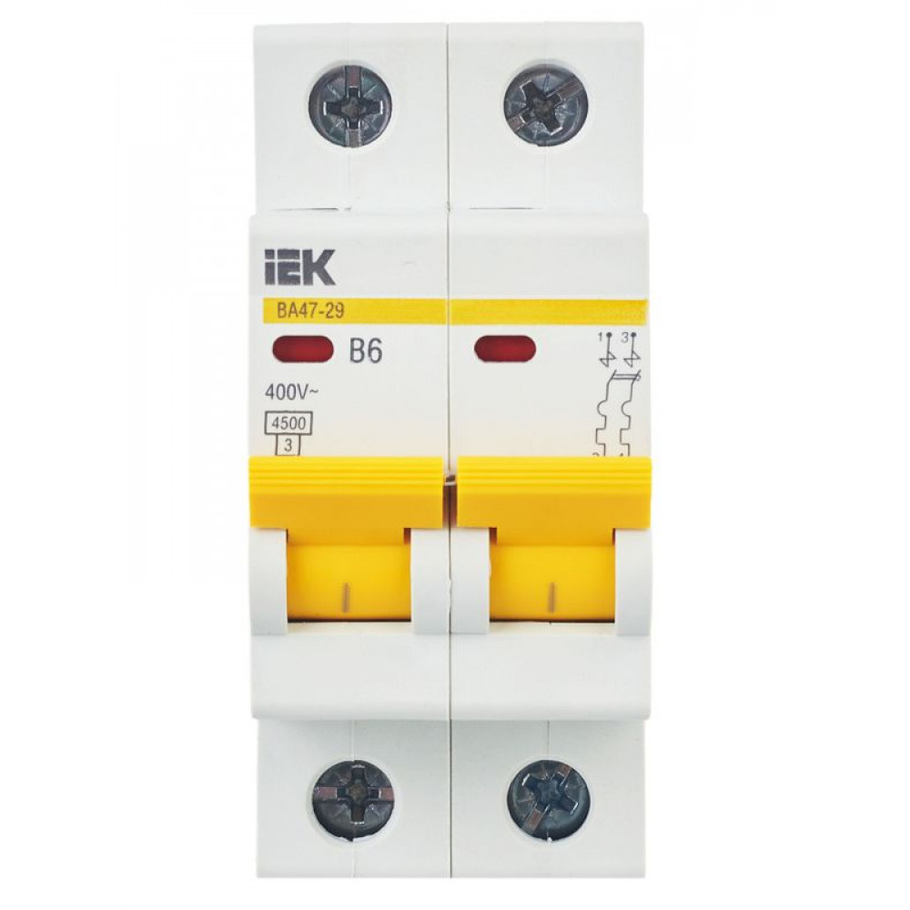 Изображение товара Выключатель автоматический модульный 2п 6А 4.5кА ВА47-29 KARAT IEK