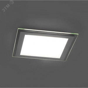 Светильник светодиодный ДВО-6w 4000K 480Лм квадратный со стеклом белый 27853