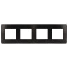 Рамка для розеток и выключателей Серия 12 12-5104-06 на 4 поста, Сатин, чёрный Б0052534