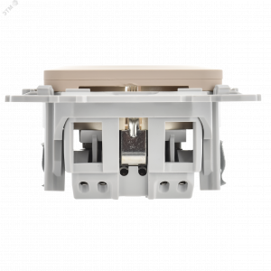 FLITE Розетка с заземлением с защитными шторками безвинтовое крепление 16А РСш11-1-ФлЛ льняной IEK FI-R14-16-1-K88