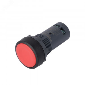 Кнопка SB7 моноблочная 22мм красная с возвратом, пластик, 1НО+1НЗ, IP65 SB7NA45