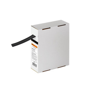 Термоусаживаемая трубка ТУТнг 12/6 черная в коробке (10 м/упак) SQ0518-0434