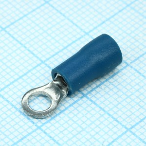 RV1.25-3.7S  Blue, наконечник кабельный кольцевой с изоляцией d=3.7мм, сеч. пров.0.5-1.5мм2