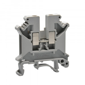 Проходная клемма JUK1-6-GY, Проходная клемма, тип фиксации провода: винтовой, номинальное сечение: 6 мм кв., 57A, 800V, ширина: 8,2 мм, цвет: серый, тип монтажа: DIN35