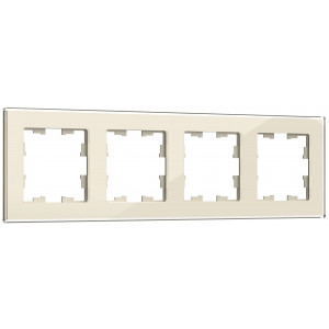 Рамка 4-м BRITE РУ-4-2-БрВа стекло ванильн. BR-M42-G-K10