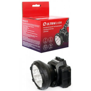 Фонарь аккумуляторный налобный LED5362 7LED 2 режима 220В пластик. черн. (бокс) 11256