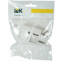 Вилка прямая ВПп10-01-Ст разборная с заземл. контактом 16А бел. IEK EVP10-16-01-K01