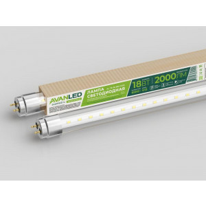 Лампа светодиодная AL T8-18-865-1200 18Вт прозрачная 6500К холод. бел. G13 2000лм 195-265В (пр-во РФ) 11212651