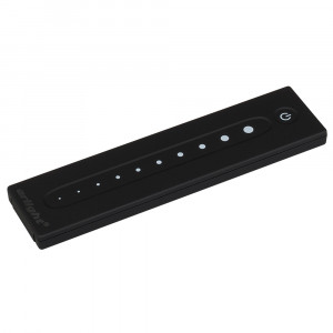 Пульт SR-2833TS Black (диммер 1 зона) 019978, Пульт-слайдер RF для контроллеров серии SR-1009x. Полностью сенсорный слайдер, 1 зона управления, 256 уровней диммир-я. Работа от 3V батареи CR2025 до 5 лет. Сверхтонкий пульт, размеры 141x35x8 мм. Держатель в комплекте. Аналогичные по дизайну пульты в се