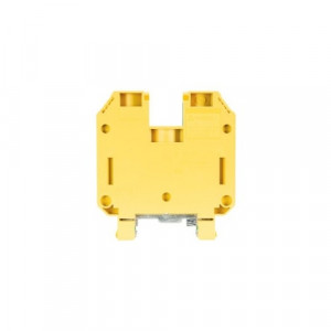 Заземляющая клемма WKN 70 SL, Заземляющая клемма, тип фиксации провода: винтовой, номинальное сечение: 70 мм кв., 800V, ширина: 24 мм, цвет: желто-зеленый, тип монтажа: DIN35