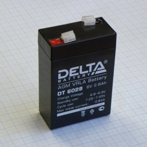 DT 6028, Аккумулятор свинцово-кислотный, размер 66*33*99