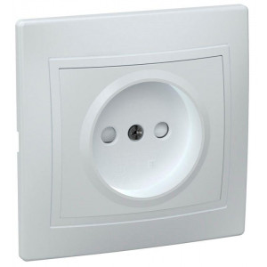 РСш10-2-КБ Розетка 1местн. без з/к с защ.штор. 10А КВАРТА (белый) ERK10-K01-10-DM
