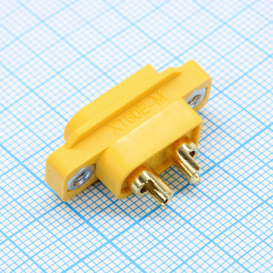 XT60E-M, Разъем питания вилка 2 контакта под пайку цвет желтый