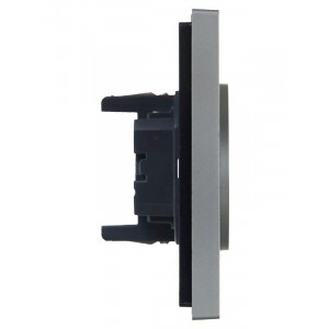 FORTE&PIANO Розетка 2-местная без заземления без защитных шторок безвинтовое крепление 10А FP526 сталь IEK FP-R20-10-1-K46