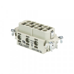 Розеточная контактная вставка POW BUS 6 6,0 40 AG, Розеточная контактная вставка, винтовая фиксация, 6 полюсов + PE, типоразмер 16B, 400V, 35A, сечение обслуживаемых проводников 2,5-6 мм кв, тип покрытия контактов: серебро,