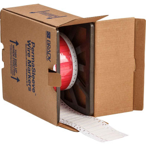 brd117075, HX-250-150-WT-2 термоусадочный маркер, материал B-7642, белый, размер 11.15х19.05мм, 2000 шт. в рул.