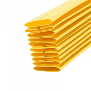 Трубка термоусадочная ТУТ нг 30,0/15,0 желтая, термоусаживаемая трубка в метровой нарезке, не поддерживает горение