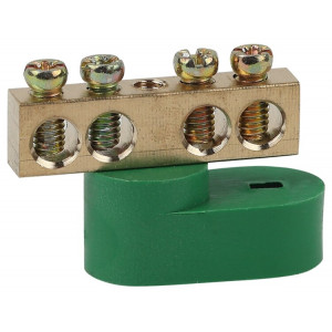 Шина NO-222-101-1 PE земля на одном угловом изоляторе ШНИ-6х9-4-У1-Зеленый Б0044150