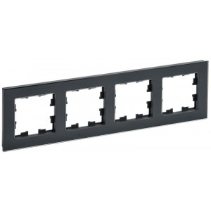 Рамка 4-м BRITE РУ-4-2-БрЧ стекло черн. BR-M42-G-K02