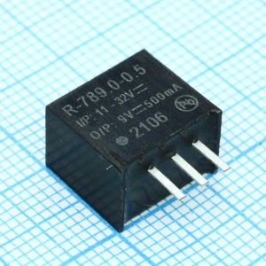 R-789.0-0.5, Преобразователь DC/DC, без изоляции, вход 11-32В: выход 9В 0,5А 4,5Вт