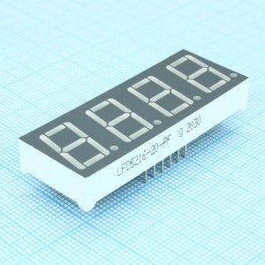 LFD5216-20-PF, 4-х разрядный индикатор 14,22мм/красный/640нм/12-45мкд