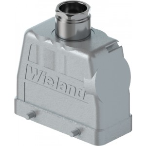 Крышка разъема BAS GOT GC 24HM32 A0, Крышка разъема на кабель, типоразмер 24B, высокое исполнение, без уплотнителя, 1 кабельный ввод M32x1,5, IP54, с верхним расположением, без защелок (упоры для двух защелок), материал корпуса: алюминиевый сплав