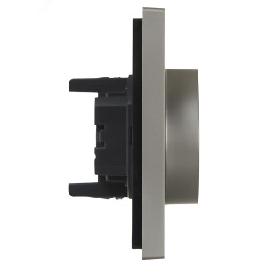 FORTE&PIANO Розетка 2-местная с заземлением с защитными шторками безвинтовое крепление 16А FP523 сталь IEK FP-R24-16-1-K46