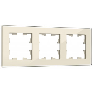 Рамка 3-м BRITE РУ-3-2-БрВа стекло ванильн. BR-M32-G-K10