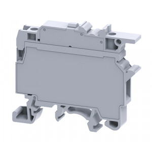Предохранительная клемма CF4U, Предохранительная клемма, тип предохранителя: 5x20, 5x25, тип фиксации провода: винтовой, номинальное сечение: 4 мм кв., 6,3A, 800V, ширина: 8 мм, цвет: серый, тип монтажа: DIN35