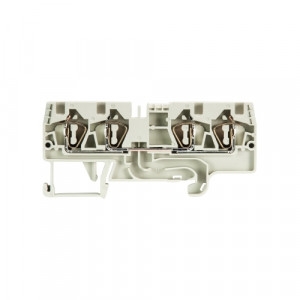 Проходная клемма WKFN 4 D2/2/35, Проходная клемма, 4 точки подключения, тип фиксации провода: пружинный, номинальное сечение: 4 мм кв., 32A, 800V, ширина: 6 мм, цвет: серый, тип монтажа: DIN35