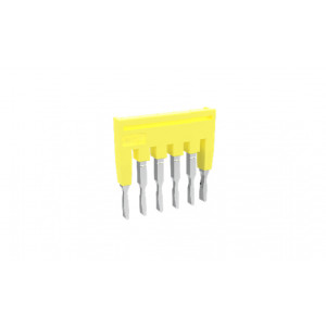 Соединительная перемычка TJA3.5-6, Соединительная перемычка, 6 полюсов, изолированная, вилочная, для клемм: TP/TU/TC, цвет: желтый