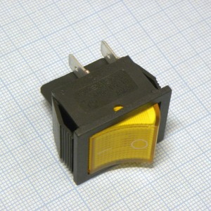 DS SC-767 OFF-ON желт 20А, 2положения клавиши, 2  группы на замыкание