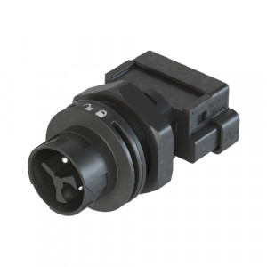 Вилочный разъем в панель RST16I3 S D03 MSW, Вилочный разъем в панель, М16, 3 полюса, тип фиксации провода: MOLA, номинальные характеристики: 250V, 16A, цвет корпуса: черный, цвет контактной вставки: черный, серия RST MINI