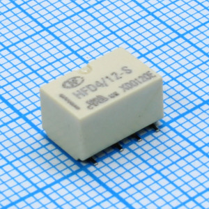 HFD4/12-S, Сверхминиатюрное сигнальное реле для поверхностного монтажа серия HFD4 2 A DPDT (две контактных группы-два направления) катушка 12В