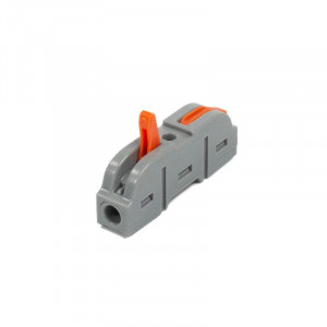 СМК 222-2411, Клемма соединительная проходная на 1 контакт, рычажный прижим проводов сечением 0.14-4мм2