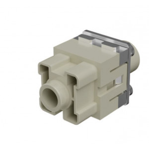 Розеточная контактная вставка HMPE200-001-F-2, Розеточная контактная вставка, аксиальная винтовая фиксация, 1 полюс + PE, типоразмер модульный, 1000V, 200A, сечение обслуживаемых проводников 40-70 мм кв, тип покрытия контактов: серебро