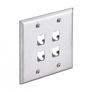 CFP4S-2GY, Кабель-каналы и коробы для спуска кабелей Faceplate 4 Port Double Gang Stainles