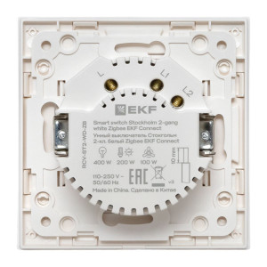 Умный выключатель Стокгольм 2-кл. белый Zigbee EKF Сonnect RCV-ST2-WD-ZB