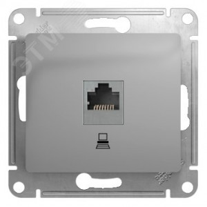 Розетка компьютерная 1-м СП Glossa RJ45 кат.5E механизм алюм. SE GSL000381K