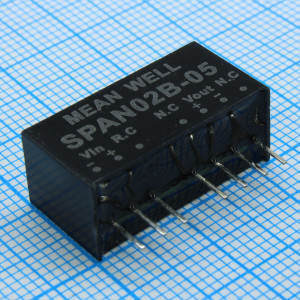 SPAN02B-05, Преобразователь DC/DC, на печатную плату, 2 Вт