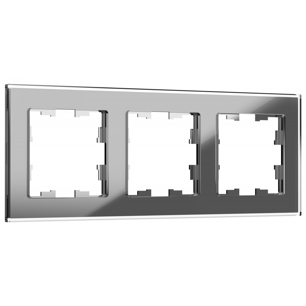 Изображение товара Рамка 3-м BRITE РУ-3-2-БрСе стекло серый IP20 скрытый монтаж