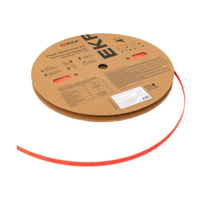 Термоусаживаемая трубка ТУТ нг 8/4 красная рулон PROxima tut-8-r