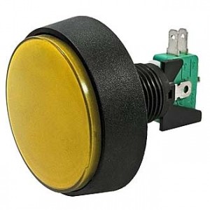 GMSI-1B-C NO(NC)+NC(NO) YELLOW, Кнопка круглая с LED подсветкой, цвет желтый, диаметр 60.5мм, посадочное отверстие 23.5мм, 5А/250В