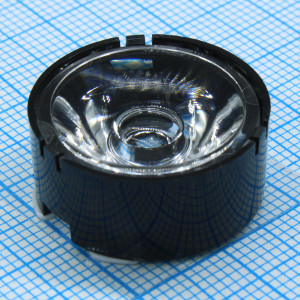 AX22D9H10G, Линза белая с клеевой основой для светодиода 3535/3030, ~10°, D=22,4мм H:9,63мм, PC+PMMA