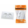 Розетка двойная 2П 10А 250В с защ. шт. белая 