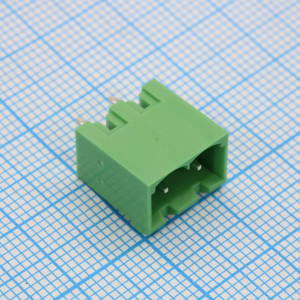 2EDGVC-5.0-02P-14-100A(H), Разъемный клеммный блок на плату, 2 контакта. Серия 2EDGVC-5.0. Исполнение "100" с характерными бортиком на корпусе
